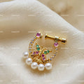 Butterfly CZ Nut Nose Ring With Moti